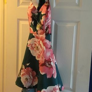 Special occasion floral / green dress